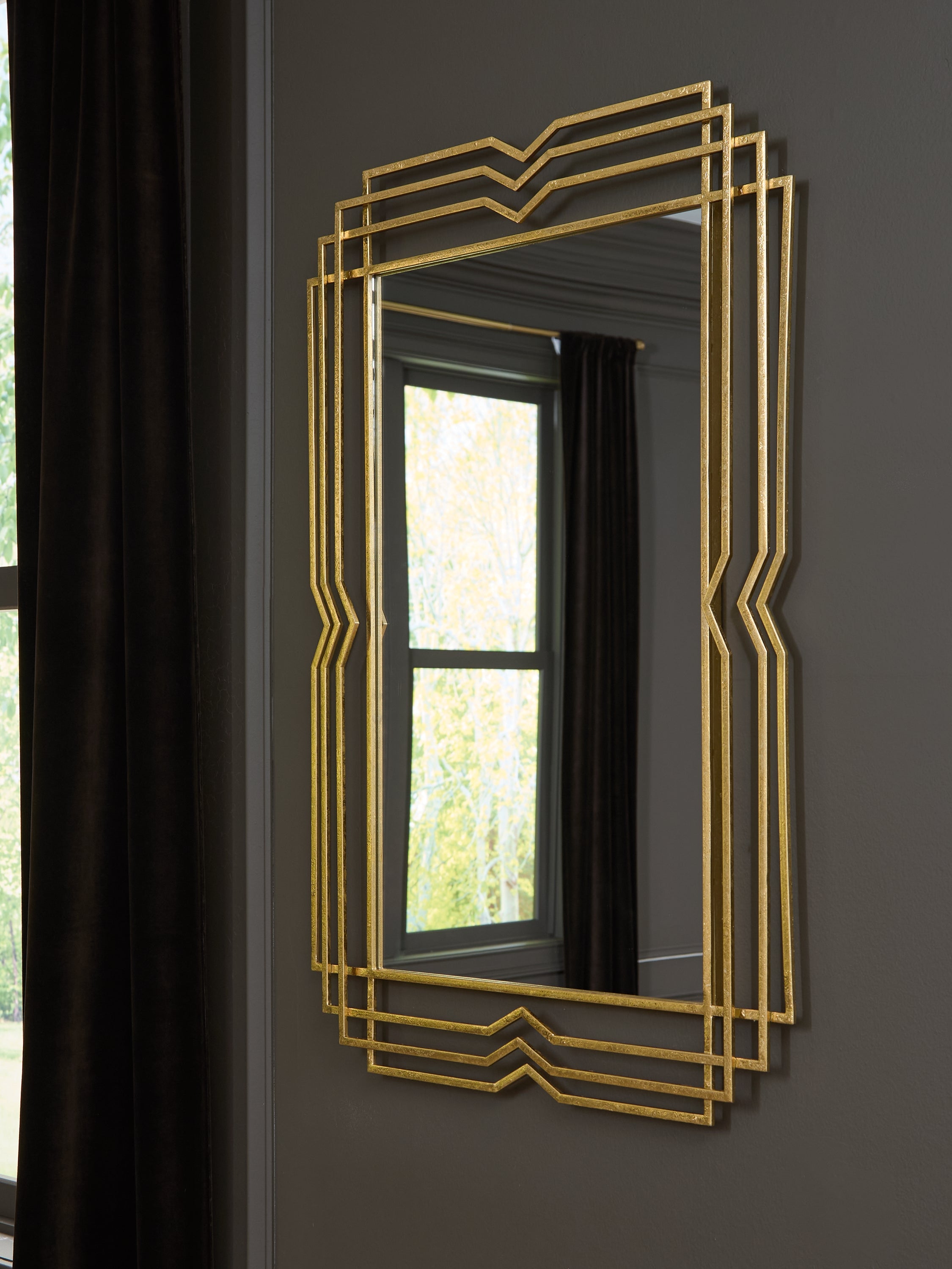 Diamond Furniture - Ashley Furniture - Claybrook Mirror - Accent Mirror / Gold Finish - A8010349