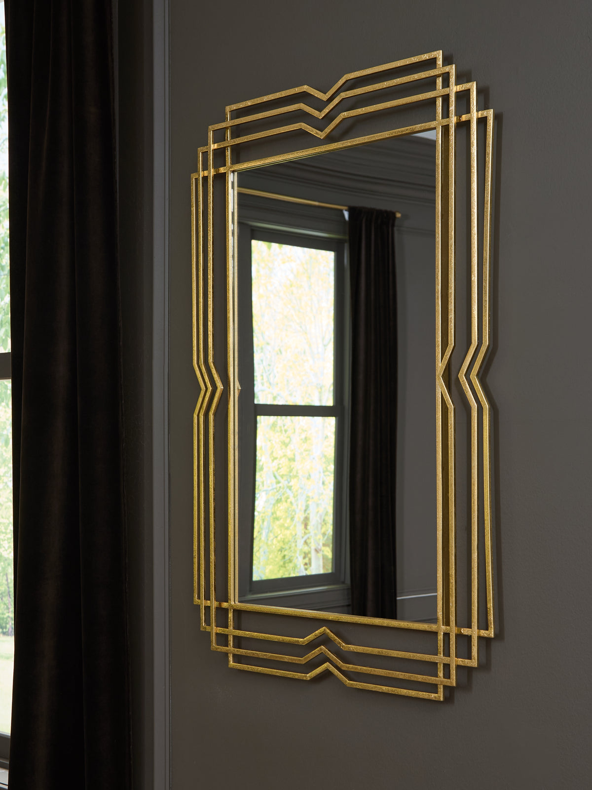 Diamond Furniture - Ashley Furniture - Claybrook Mirror - Accent Mirror / Gold Finish - A8010349