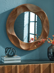 Diamond Furniture - Ashley Furniture - Aajon Mirror - Accent Mirror / Brown - A8010427