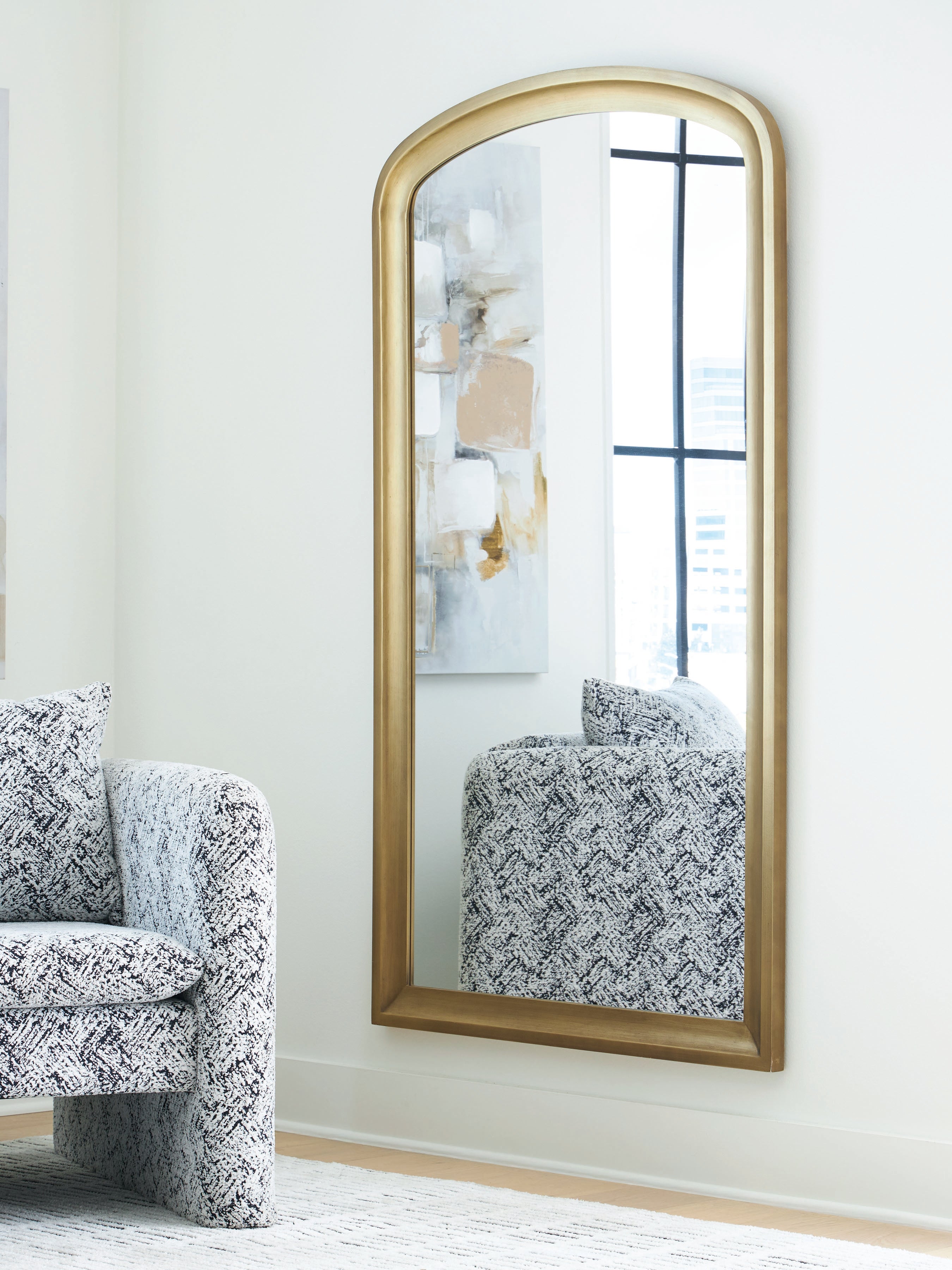 Diamond Furniture - Ashley Furniture - Fintan Mirror - Floor Mirror / Gold Finish - A8010436