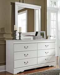 Diamond Furniture - Ashley Furniture - Anarasia Dresser and Mirror - Dresser and Mirror / White - B129B3