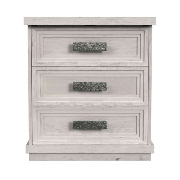 3-Drawer Nightstand with USB in Antique White