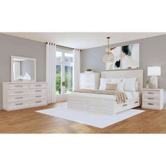 King Storage Bed in Antique White