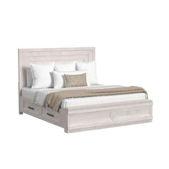 King Storage Bed in Antique White