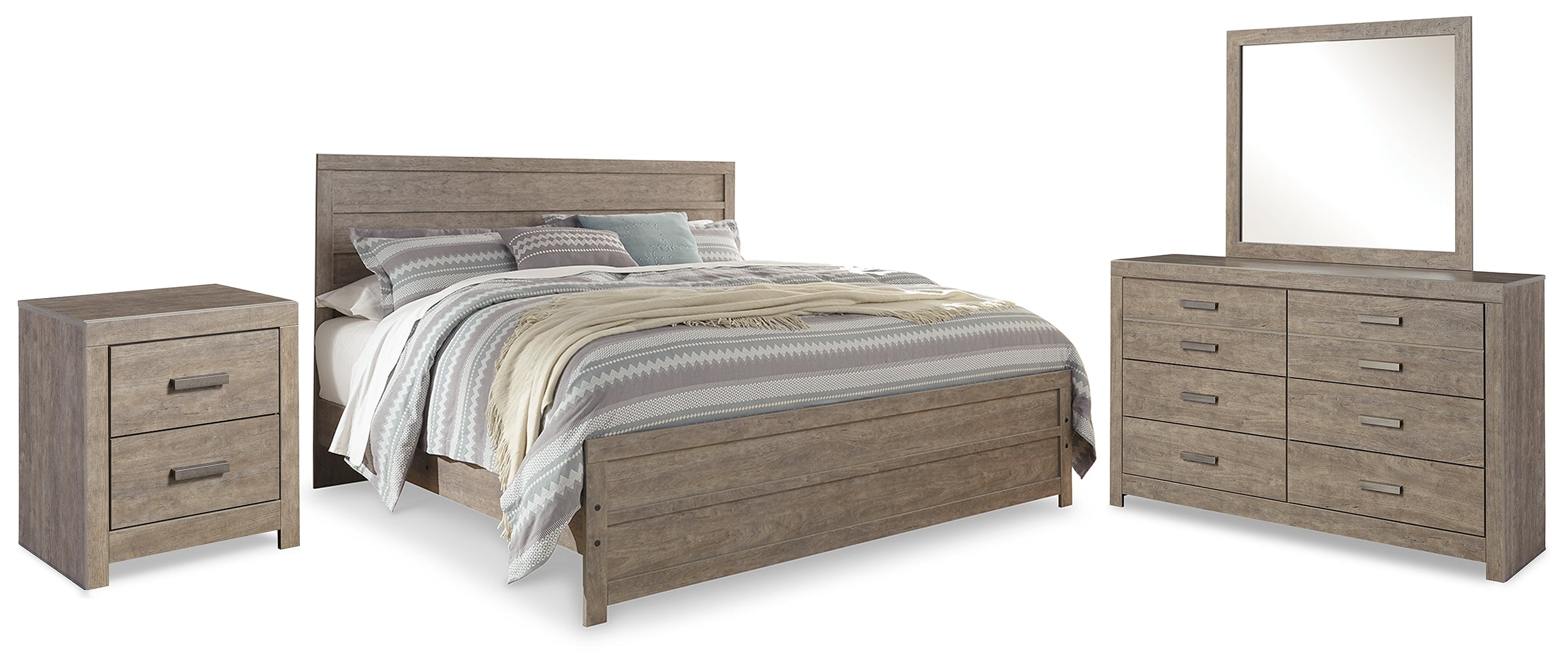 Diamond Furniture - Ashley Furniture - Culverbach King Panel Bed, Dresser, Mirror and Nightstand - King Panel Bed, Dresser, Mirror and Nightstand - B070B15