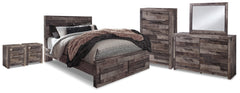 Diamond Furniture - Ashley Furniture - Derekson Queen Storage Bed, Dresser, Mirror, Chest and 2 Nightstands - Queen Storage Bed, Dresser, Mirror, Chest and 2 Nightstands - B200B72