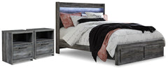 Diamond Furniture - Ashley Furniture - Baystorm Queen Panel Storage Bed and 2 Nightstands - Queen Panel Storage Bed and 2 Nightstands - B221B84