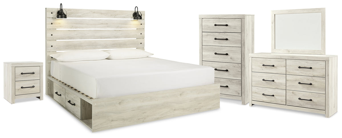 Diamond Furniture - Ashley Furniture - Cambeck King Panel Storage Bed, Dresser, Mirror, Chest and Nightstand - King Panel Storage Bed, Dresser, Mirror, Chest and Nightstand - B192B110