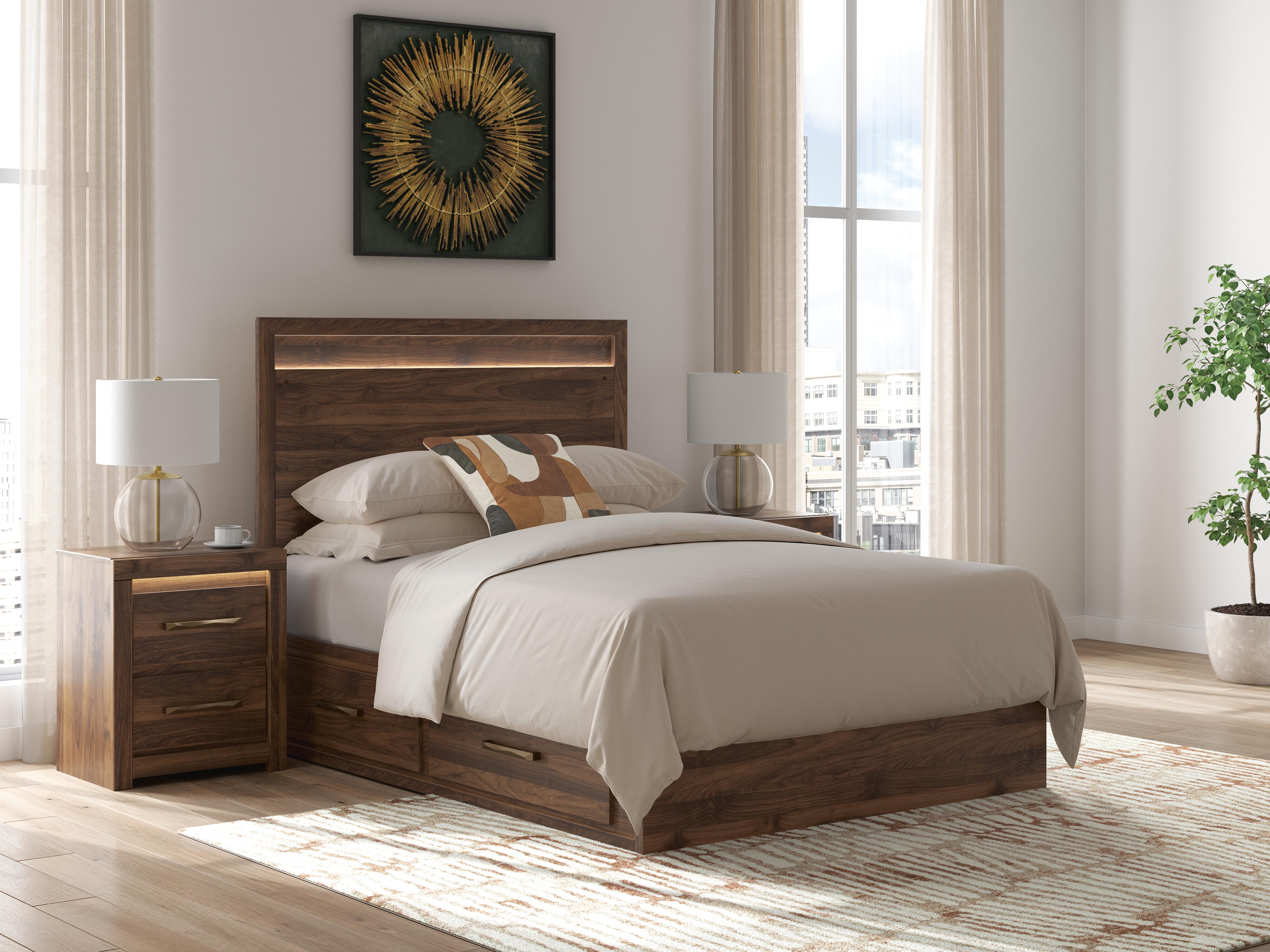 Diamond Furniture - Ashley Furniture - Janfyn Full Panel  Bed with 2 Sided Storage - Full Panel  Bed with 2 Sided Storage - PCB1010B17