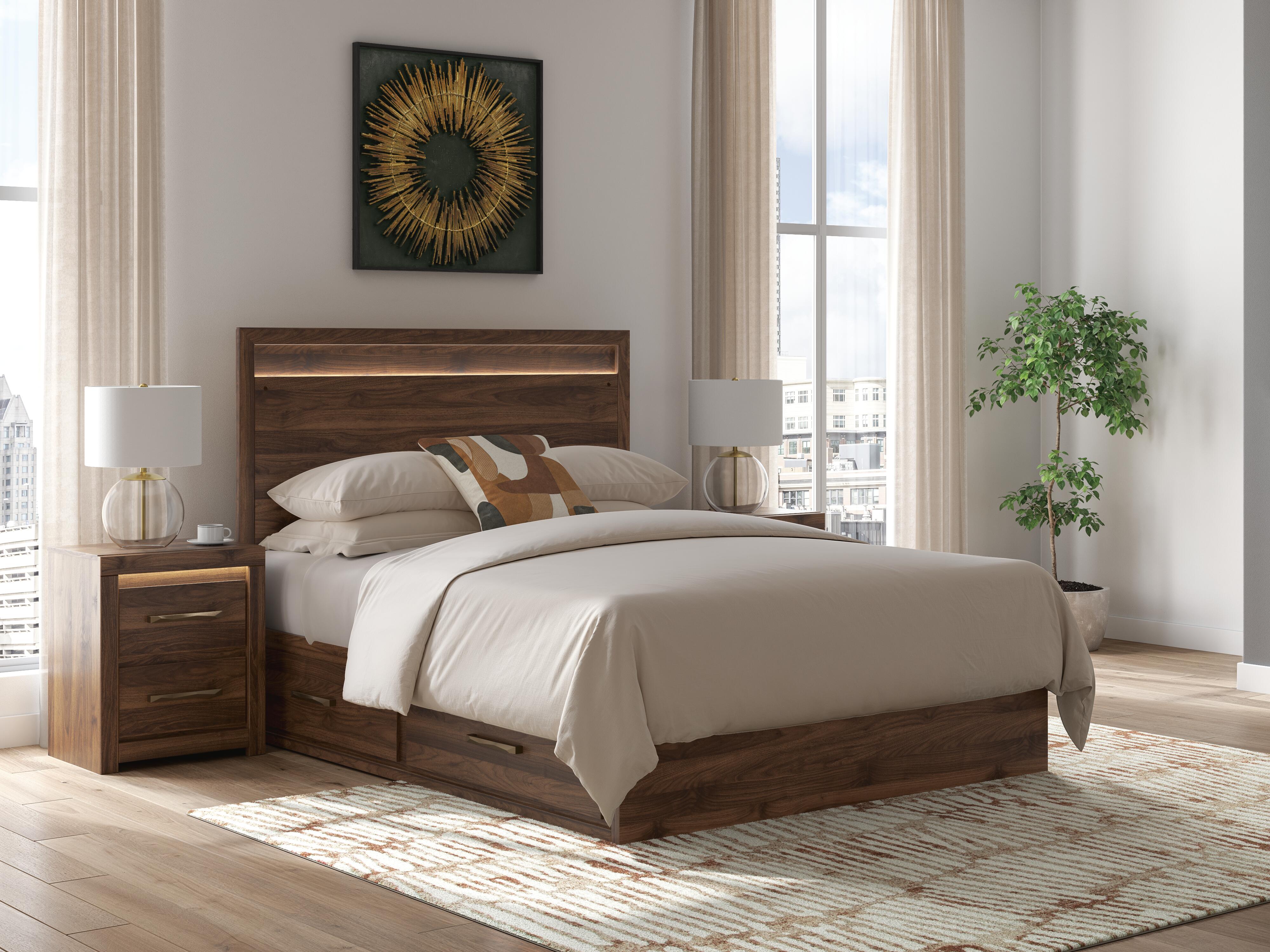Diamond Furniture - Ashley Furniture - Janfyn Queen Panel Bed with 2 Sided Storage - Queen Panel Bed with 2 Sided Storage - PCB1010B6