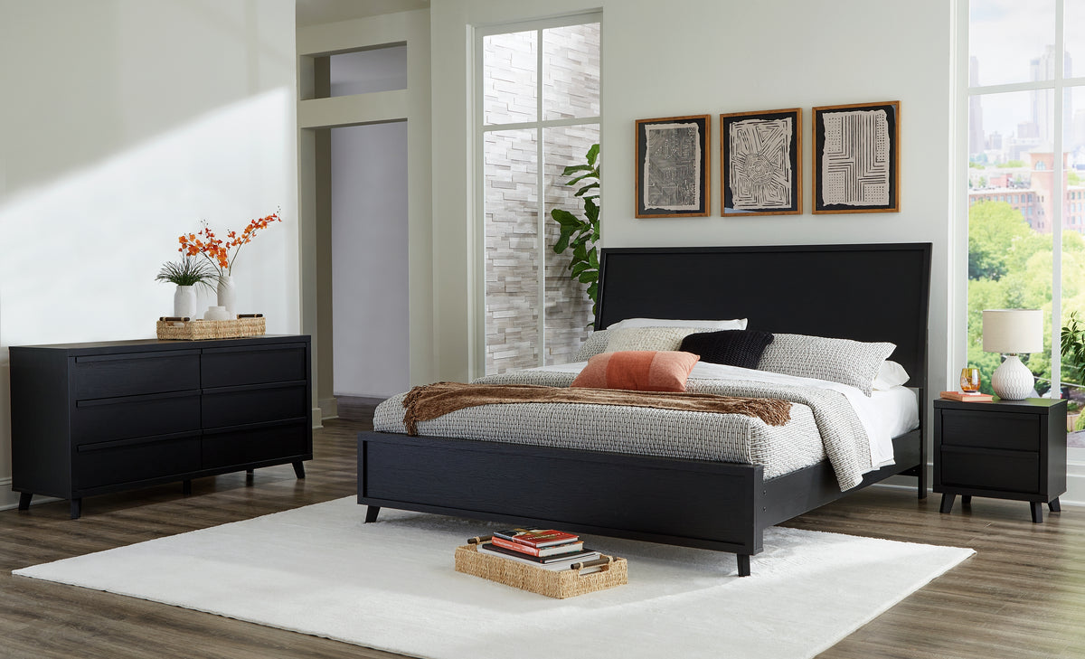 Diamond Furniture - Ashley Furniture - Danziar King Panel Bed, Dresser and Nightstand - King Panel Bed, Dresser and Nightstand - B1013B13