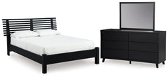 Danziar Queen Slat Panel Bed, Dresser and Mirror
