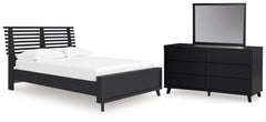 Diamond Furniture - Ashley Furniture - Danziar Full Slat Panel Platform Bed, Dresser and Mirror - Full Slat Panel Platform Bed, Dresser and Mirror - B1013B24