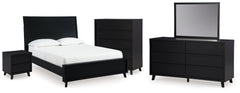 Diamond Furniture - Ashley Furniture - Danziar Queen Bed, Dresser, Mirror, Chest and Nightstand - Queen Bed, Dresser, Mirror, Chest and Nightstand - B1013B30