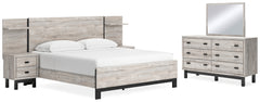 Diamond Furniture - Ashley Furniture - Vessalli King Panel Bed, Dresser, Mirror and 2 Nightstands - King Panel Bed, Dresser, Mirror and 2 Nightstands - B1036B14