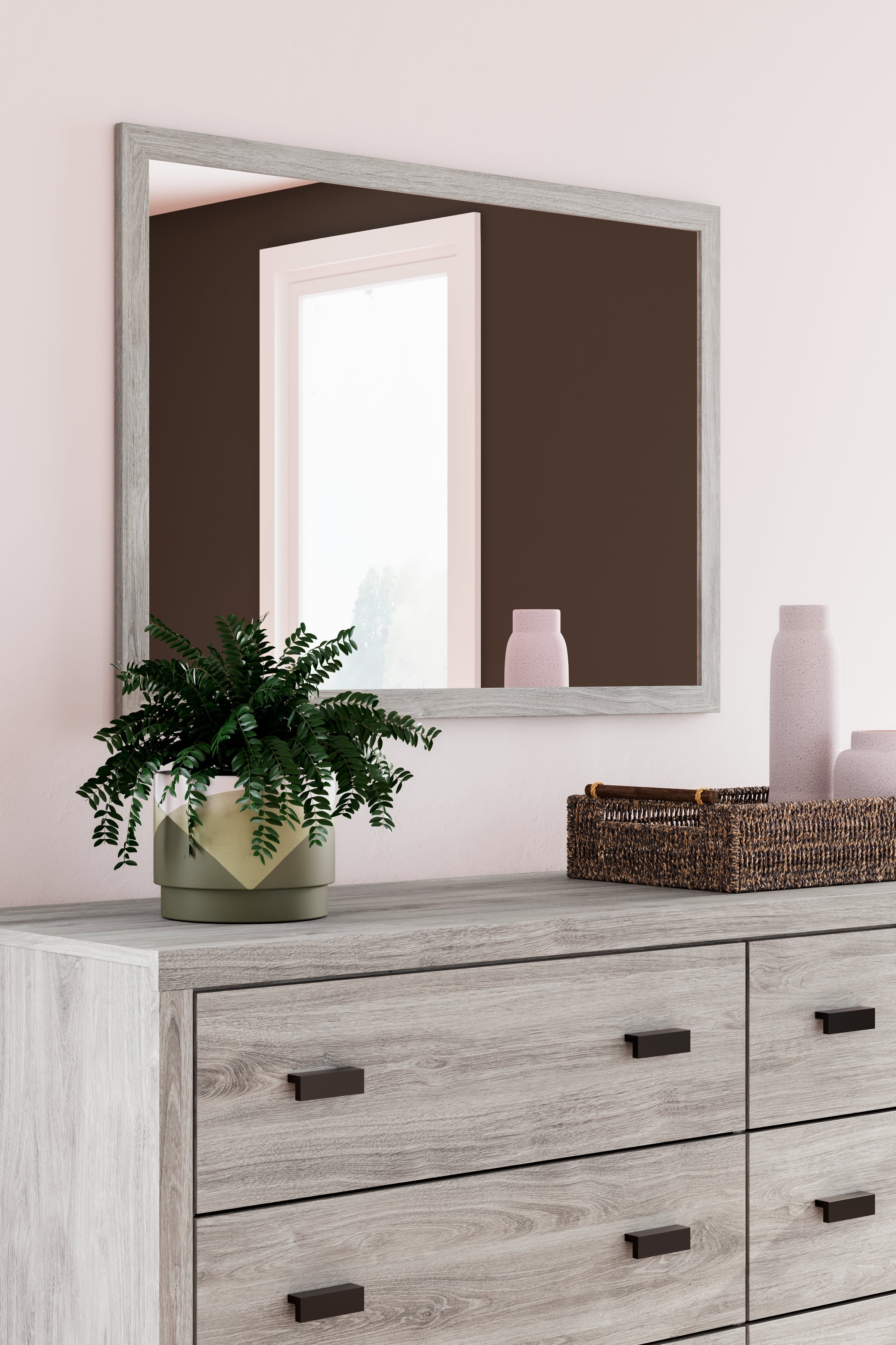 Vessalli King Panel Bed, Dresser, Mirror and 2 Nightstands