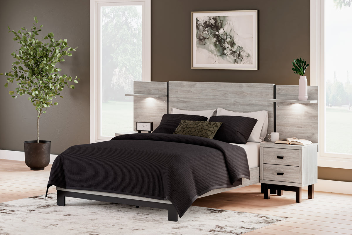 Diamond Furniture - Ashley Furniture - Vessalli Queen Panel Bed with Extensions - Queen Panel Bed with Extensions - B1036B5