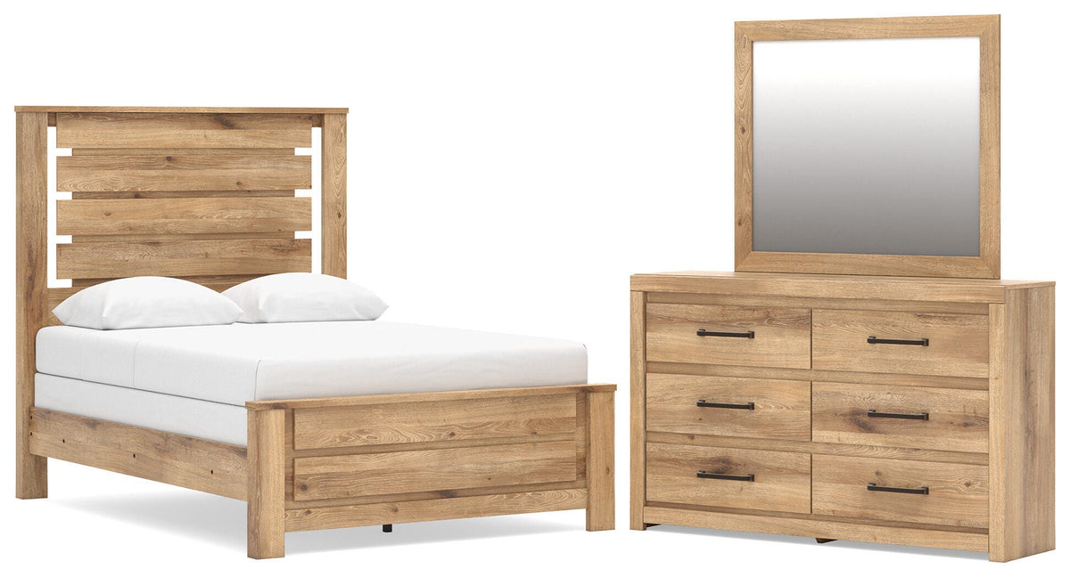 Diamond Furniture - Ashley Furniture - Brozmont Full Panel Bed, Dresser and Mirror - Full Panel Bed, Dresser and Mirror - B1045B9