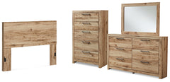 Diamond Furniture - Ashley Furniture - Hyanna Queen Panel Headboard, Dresser, Mirror and Chest - Queen Panel Headboard, Dresser, Mirror and Chest - B1050B48