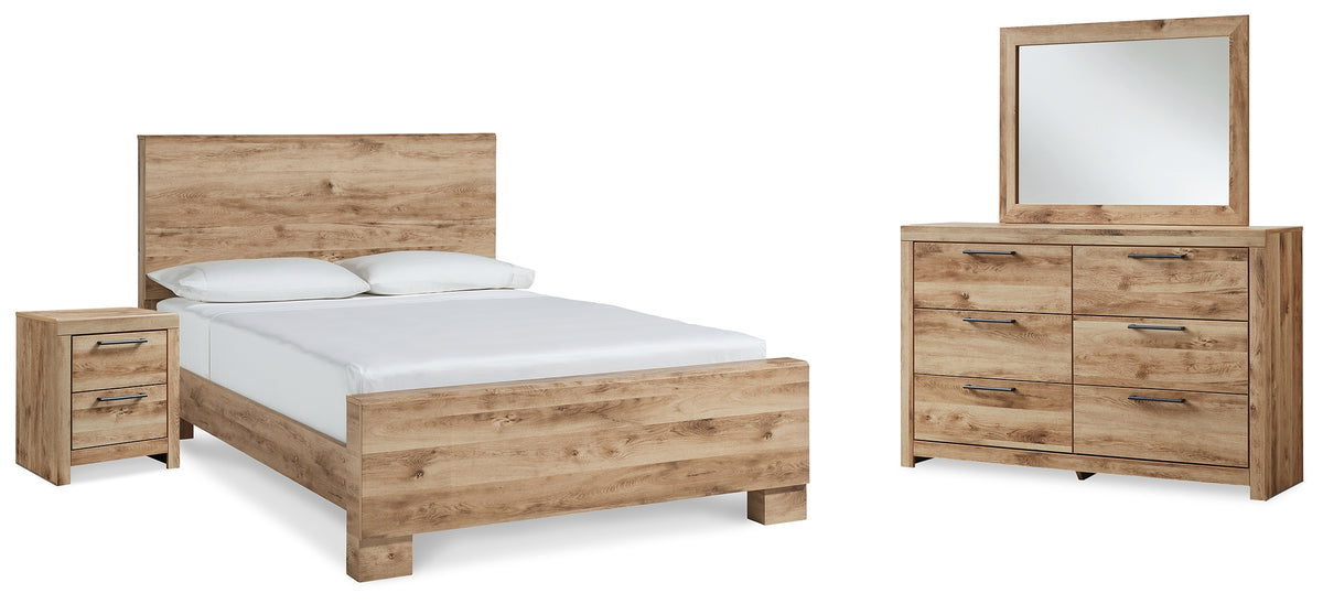 Diamond Furniture - Ashley Furniture - Hyanna King Panel Bed, Dresser, Mirror, and Nightstand - King Panel Bed, Dresser, Mirror, and Nightstand - B1050B36