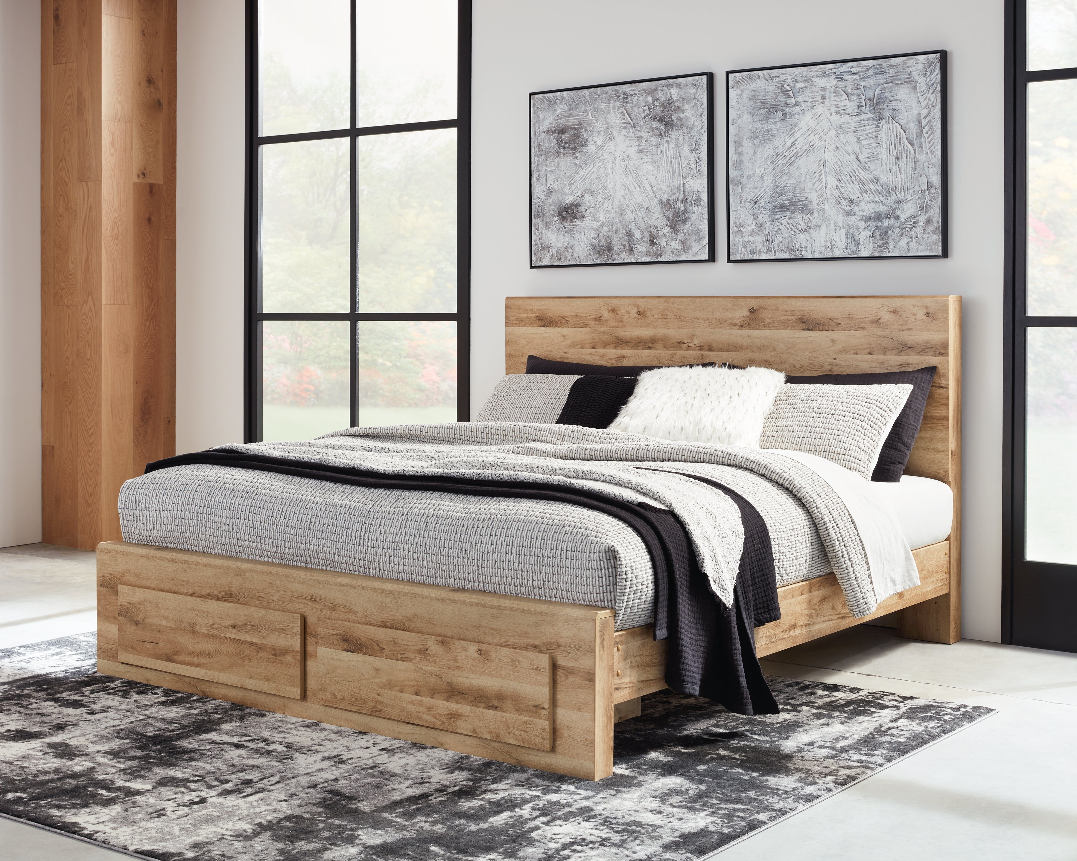 Diamond Furniture - Ashley Furniture - Hyanna Bedroom - Queen Panel Storage Bed / Tan Brown - B1050B4