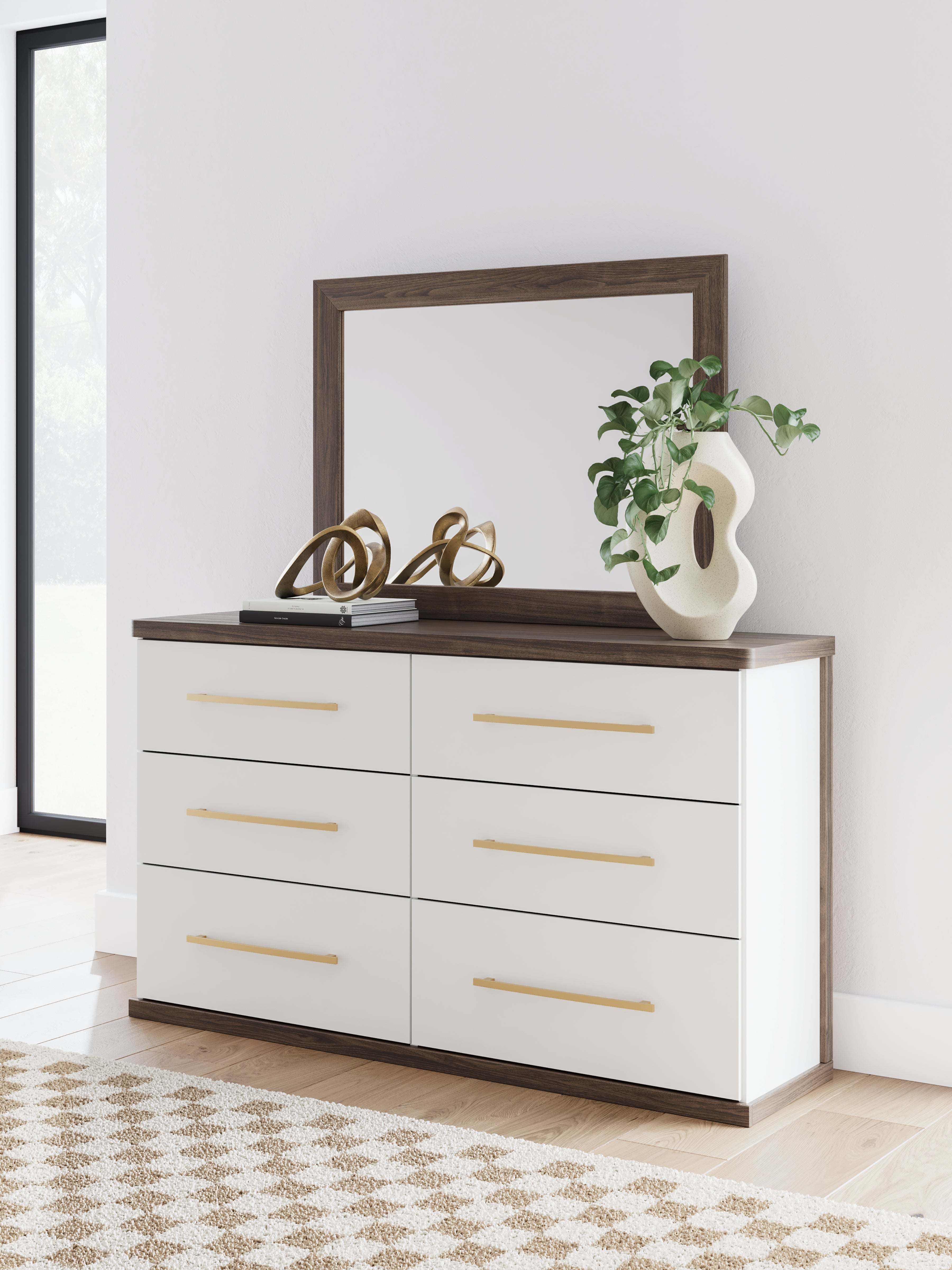 Diamond Furniture - Ashley Furniture - Kendanport Bedroom - Dresser and Mirror / Brown - PCB1108B1
