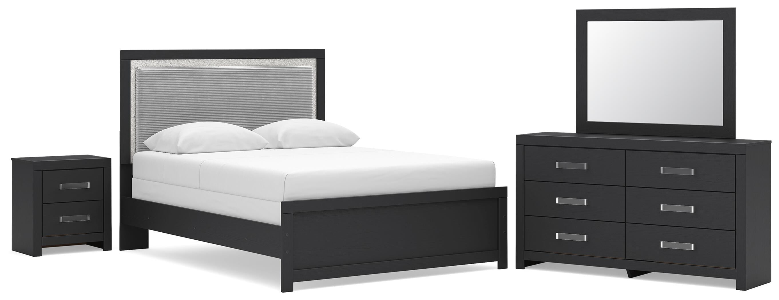 Diamond Furniture - Ashley Furniture - Maeling Queen Panel Bed, Dresser, Mirror and Nightstand - Queen Panel Bed, Dresser, Mirror and Nightstand - PCB1115B10