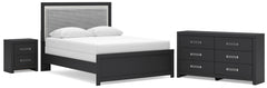 Diamond Furniture - Ashley Furniture - Maeling Queen Upholstered Panel Bed, Dresser and Nightstand - Queen Upholstered Panel Bed, Dresser and Nightstand - PCB1115B9