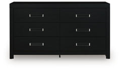 Maeling Queen Upholstered Panel Bed, Dresser and Nightstand