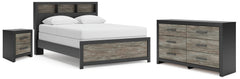 Broachmyn Queen Bookcase Panel Bed, Dresser and Nightstand