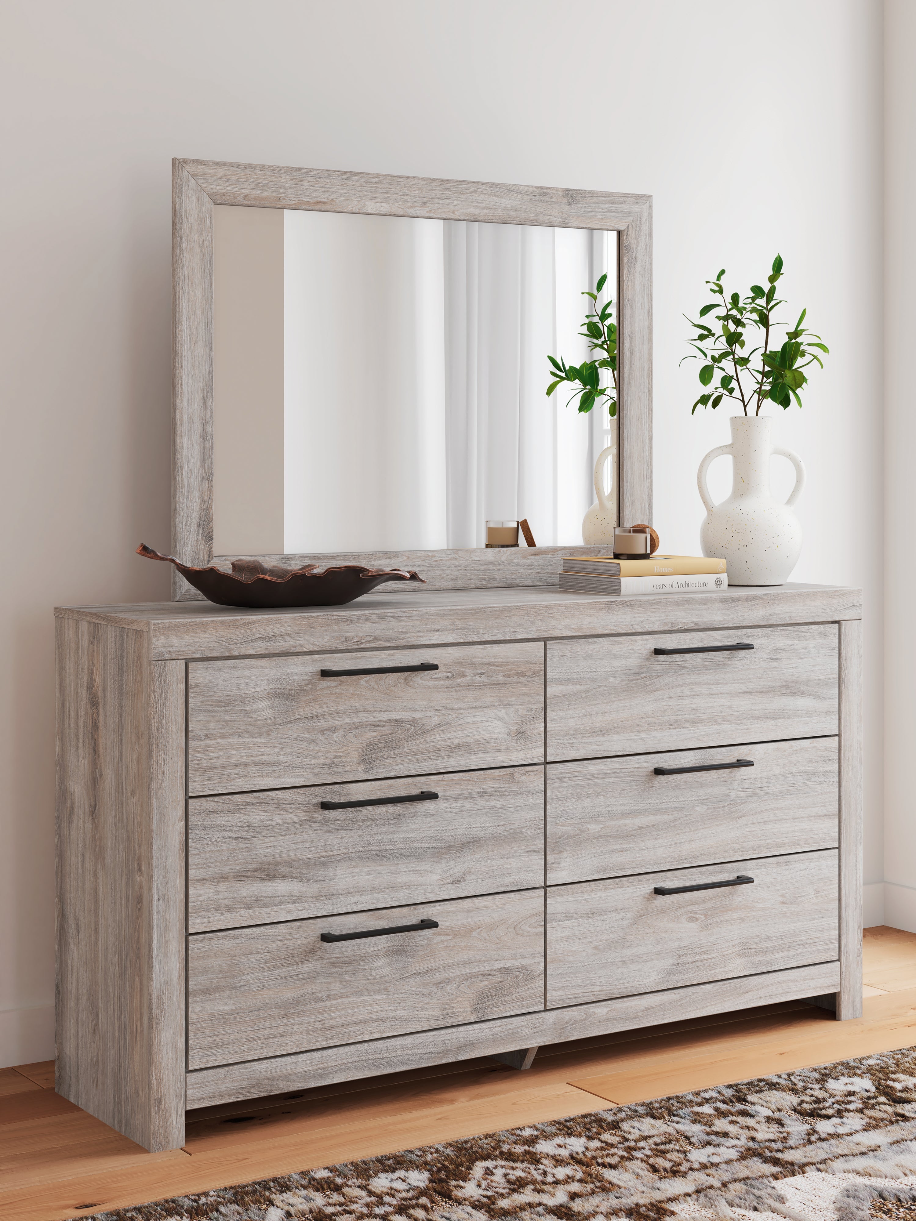 Diamond Furniture - Ashley Furniture - Broachmyn Dresser and Mirror - Dresser and Mirror / Gray - PCB1120B1