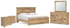 Diamond Furniture - Ashley Furniture - Makidern King Panel Bed, Dresser, Mirror and 2 Nightstands - King Panel Bed, Dresser, Mirror and 2 Nightstands - PCB1170B40