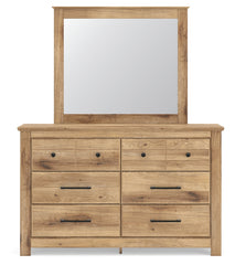 Makidern Full Panel Storage Bed, Dresser and Mirror