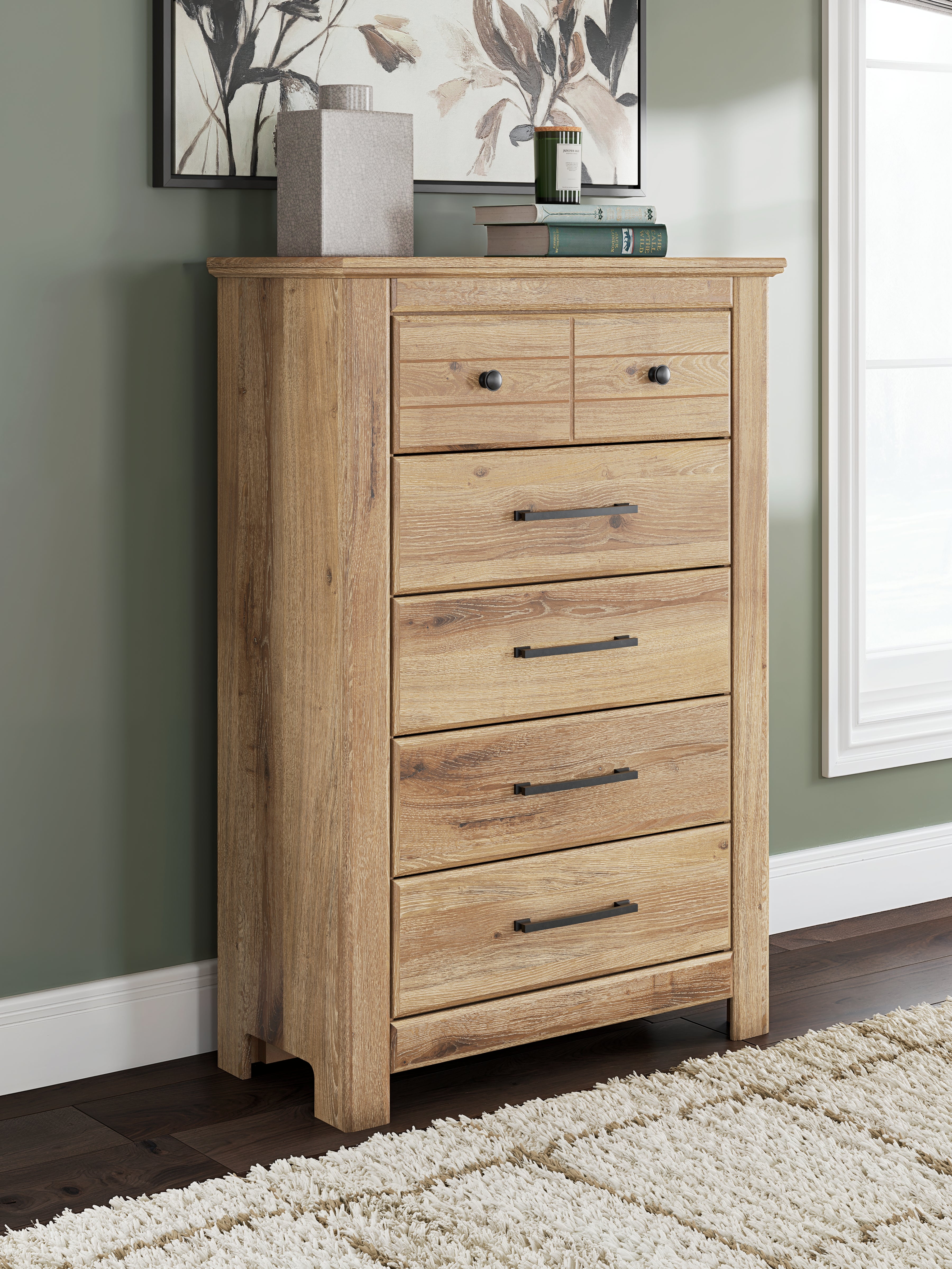 Diamond Furniture - Ashley Furniture - Makidern Chest of Drawers - Five Drawer Chest / Tan - PCB1170-46