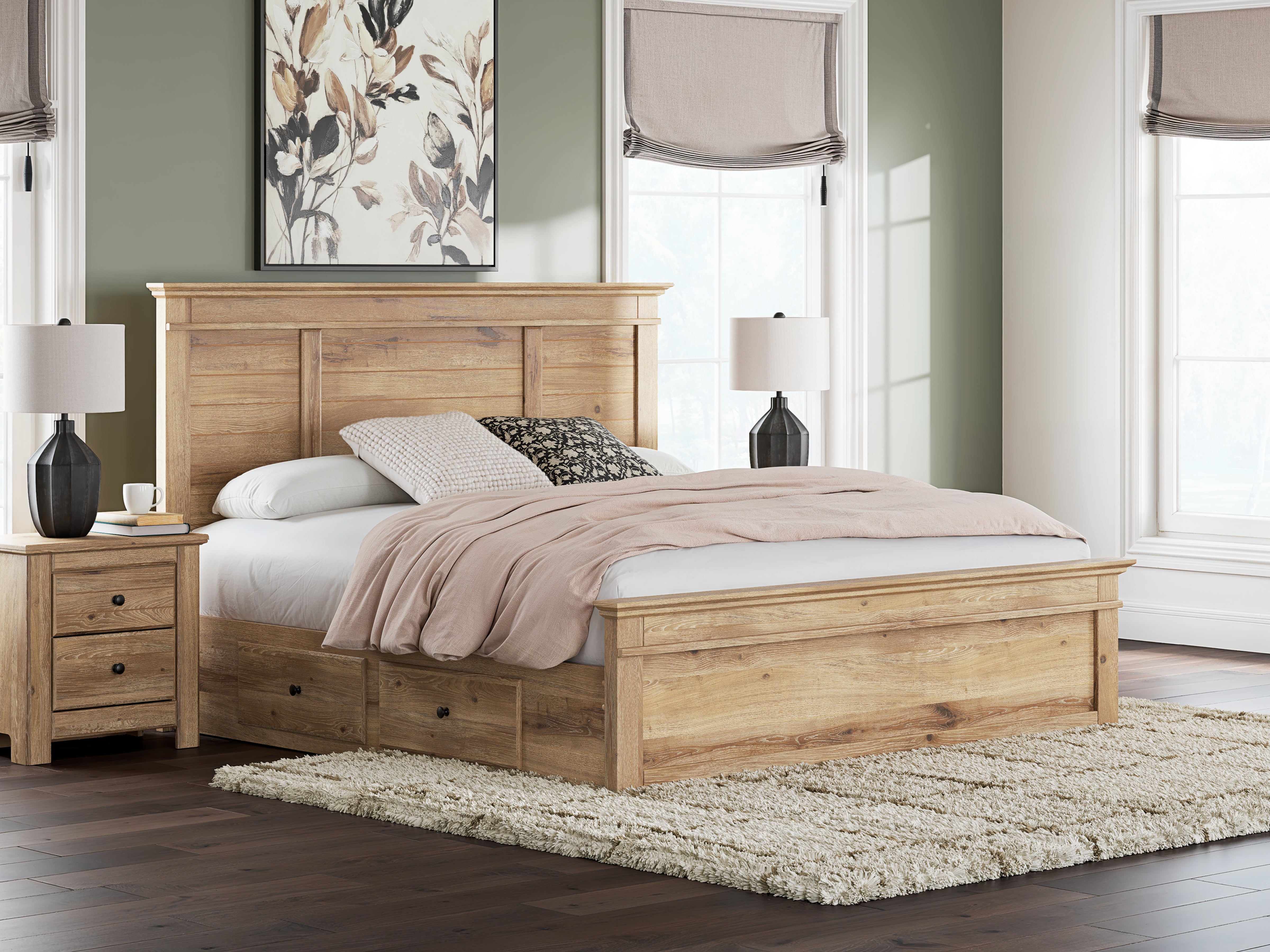 Diamond Furniture - Ashley Furniture - Makidern King Panel Storage Bed - King Panel Storage Bed - PCB1170B17