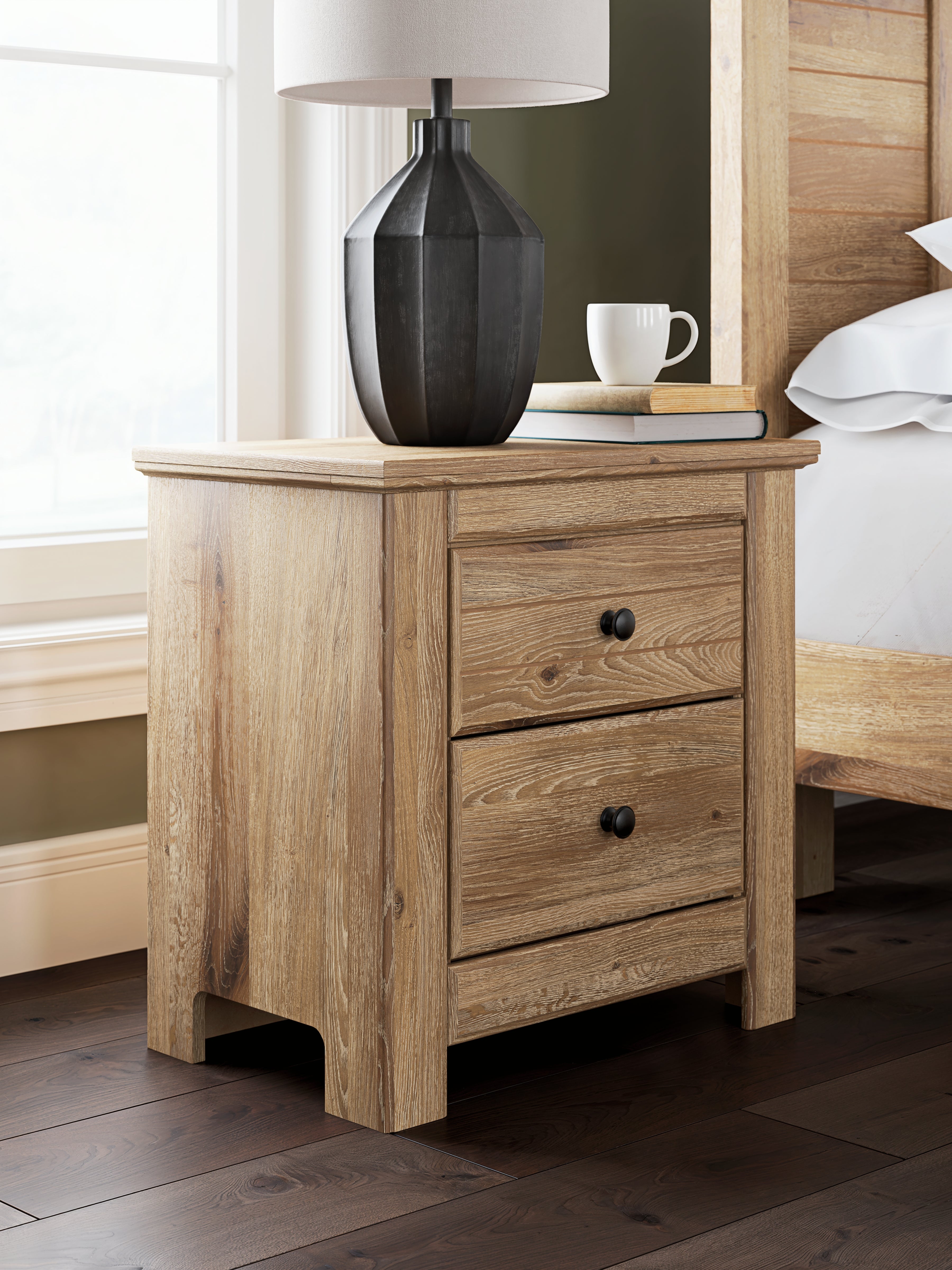 Diamond Furniture - Ashley Furniture - Makidern Nightstand - Two Drawer Night Stand / Tan - PCB1170-92