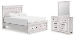 Diamond Furniture - Ashley Furniture - Makidern Queen Panel Storage Bed, Dresser and Mirror - Queen Panel Storage Bed, Dresser and Mirror - PCB1171B5