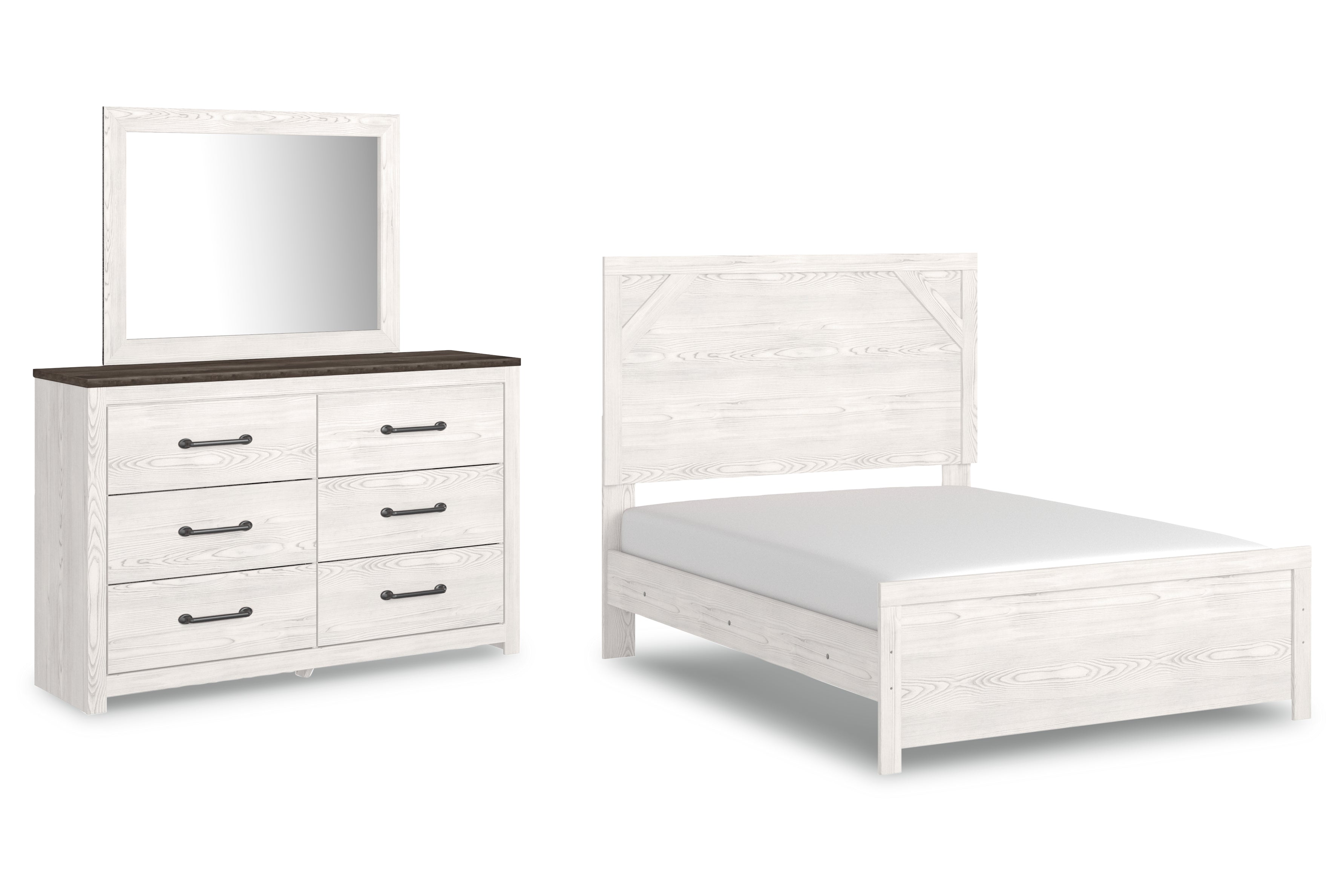 Diamond Furniture - Ashley Furniture - Gerridan Full Panel Bed with Dresser and Mirror - Full Panel Bed with Dresser and Mirror - B1190B6