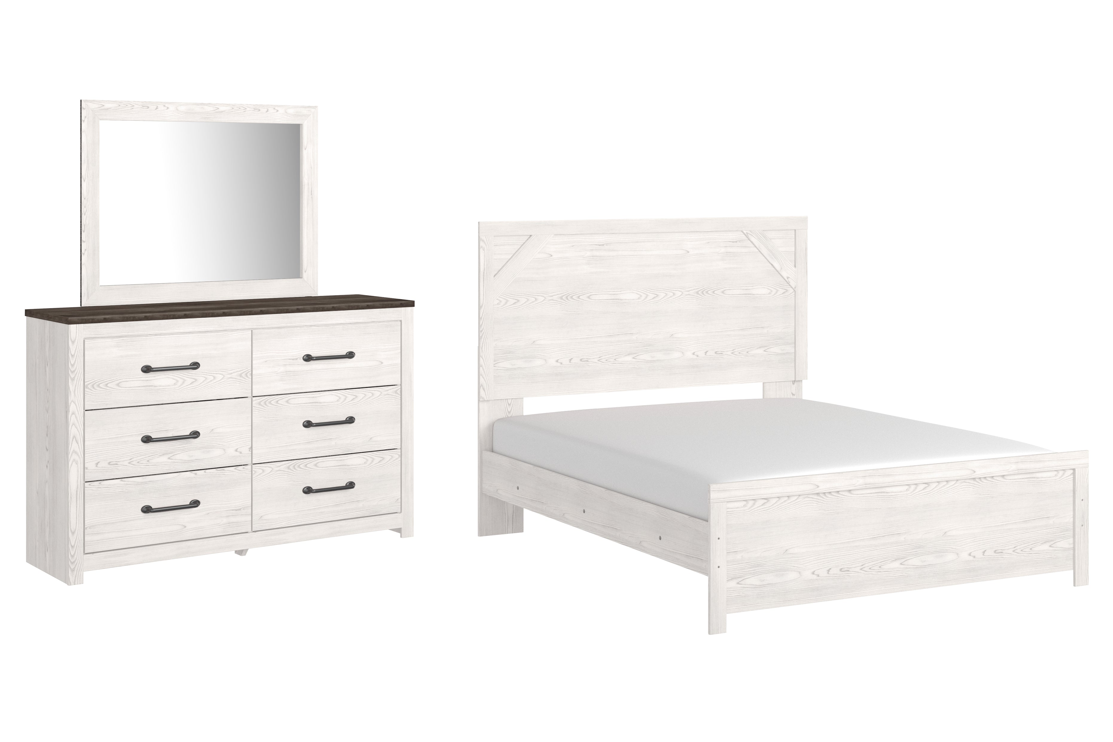 Diamond Furniture - Ashley Furniture - Gerridan Queen Panel Bed, Dresser and Mirror - Queen Panel Bed, Dresser and Mirror - B1190B5