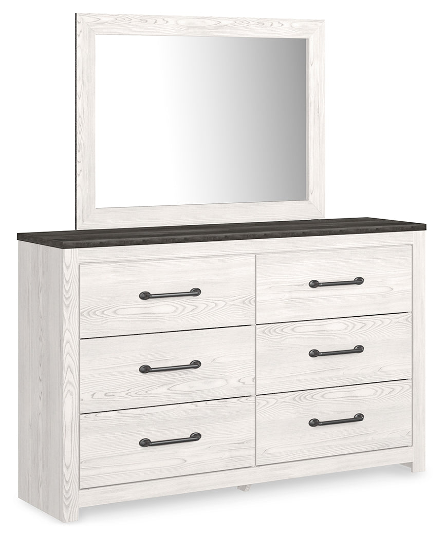 Diamond Furniture - Ashley Furniture - Gerridan Queen Panel Bed with Dresser and Mirror, Chest and Nightstand - Queen Panel Bed with Dresser, Mirror, Chest and Nightstand / White/Gray - B1190B14
