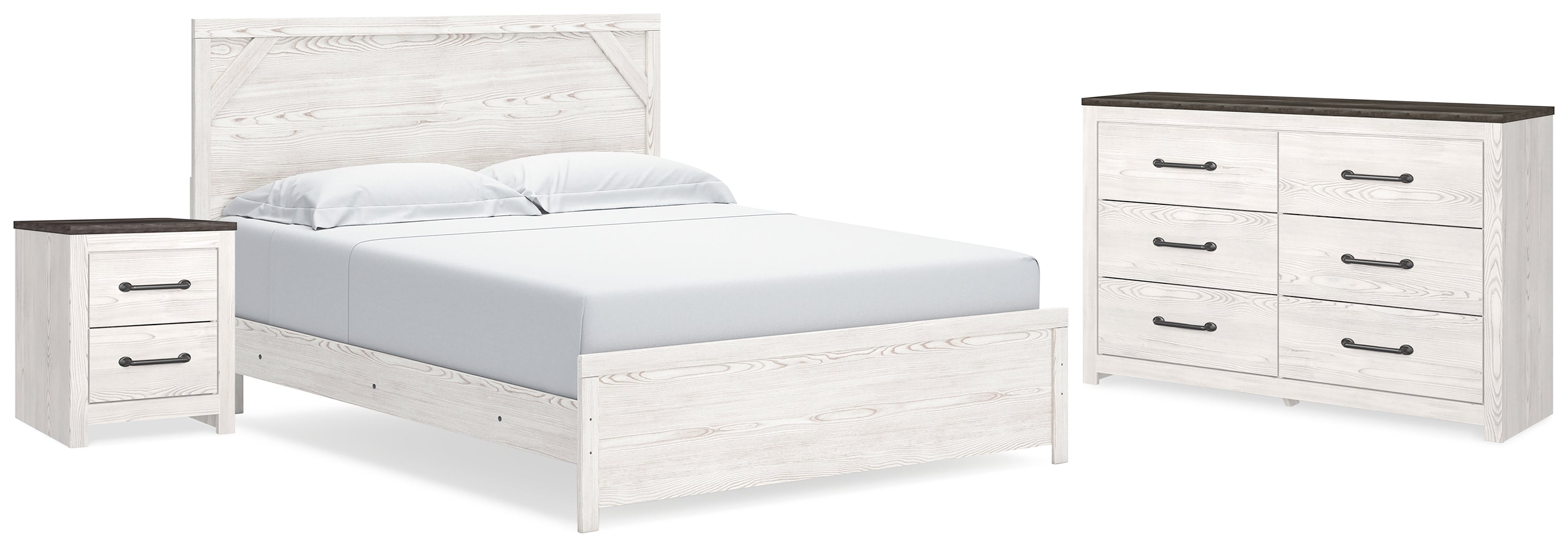 Diamond Furniture - Ashley Furniture - Gerridan King Panel Bed, Dresser and Nightstand - King Panel Bed, Dresser and Nightstand - B1190B23