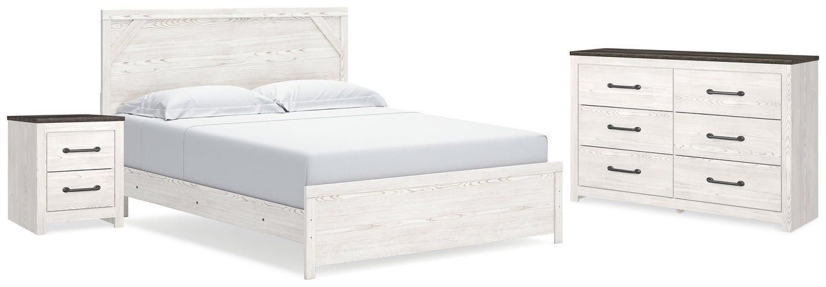 Diamond Furniture - Ashley Furniture - Gerridan King Panel Bed, Dresser and Nightstand - King Panel Bed, Dresser and Nightstand - B1190B23