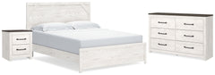 Diamond Furniture - Ashley Furniture - Gerridan King Panel Bed, Dresser and Nightstand - King Panel Bed, Dresser and Nightstand - B1190B23