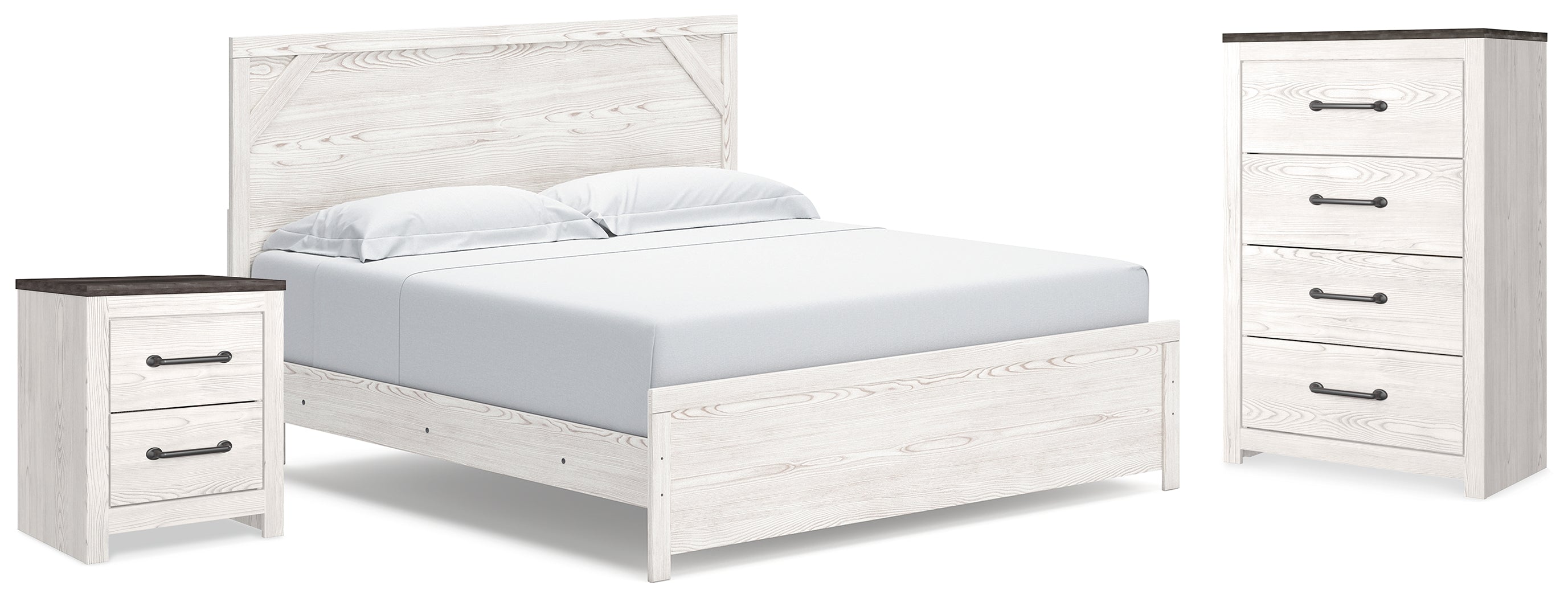 Diamond Furniture - Ashley Furniture - Gerridan King Panel Bed, Chest and Nightstand - King Panel Bed, Chest and Nightstand - B1190B35