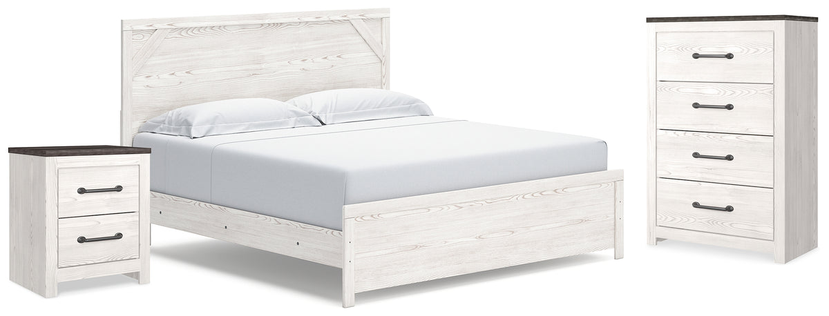 Diamond Furniture - Ashley Furniture - Gerridan King Panel Bed, Chest and Nightstand - King Panel Bed, Chest and Nightstand - B1190B35