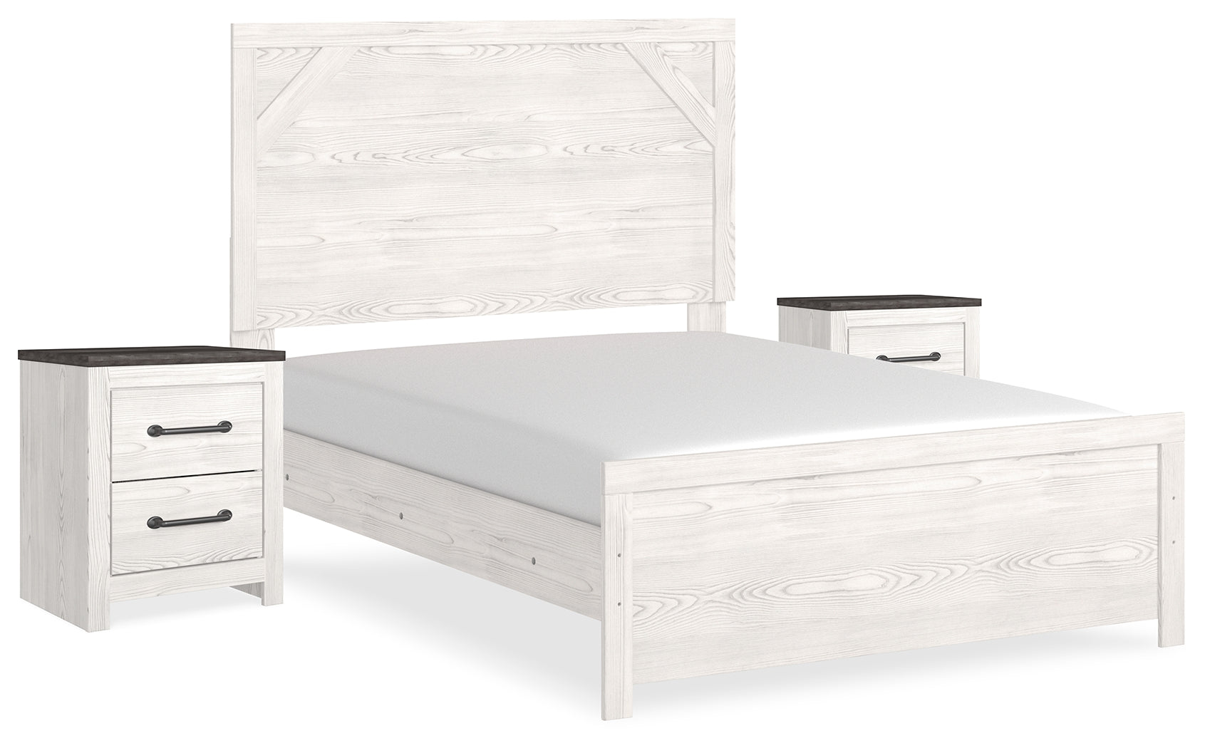 Diamond Furniture - Ashley Furniture - Gerridan Full Panel Bed and 2 Nightstands - Full Panel Bed and 2 Nightstands - B1190B12