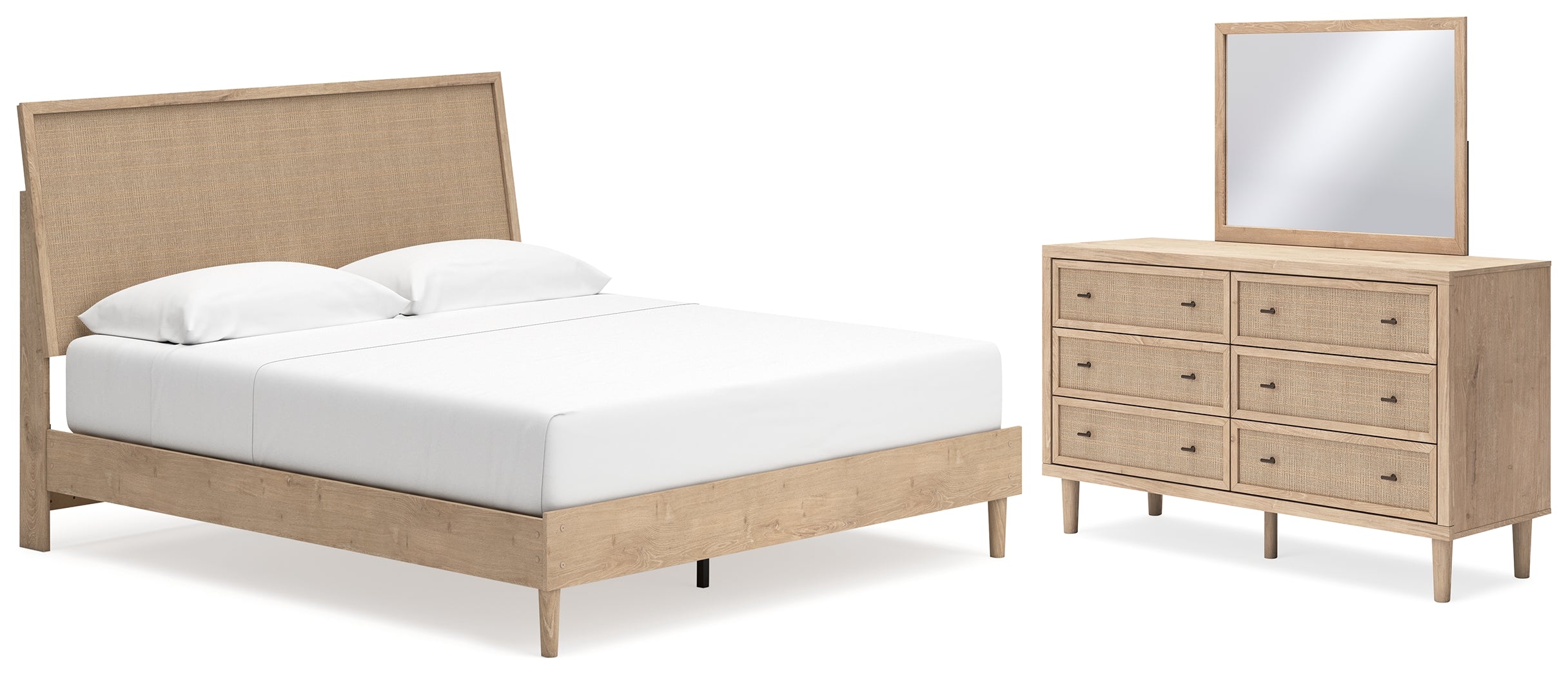 Diamond Furniture - Ashley Furniture - Cielden King Panel Bed, Dresser and Mirror - King Panel Bed, Dresser and Mirror - B1199B11