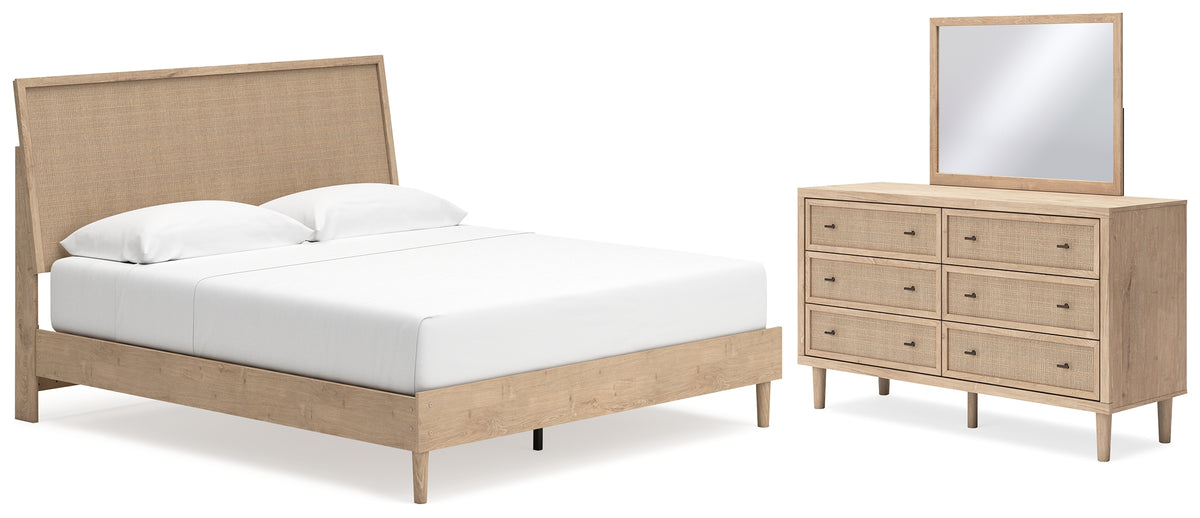 Diamond Furniture - Ashley Furniture - Cielden King Panel Bed, Dresser and Mirror - King Panel Bed, Dresser and Mirror - B1199B11