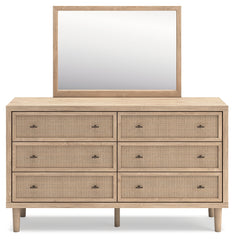Cielden Queen Upholstered Bed, Dresser and Mirror