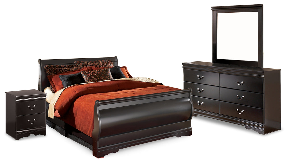 Diamond Furniture - Ashley Furniture - Huey Vineyard Full Sleigh Bed, Dresser, Mirror and Nightstand - Full Sleigh Bed, Dresser, Mirror and Nightstand - B128B20